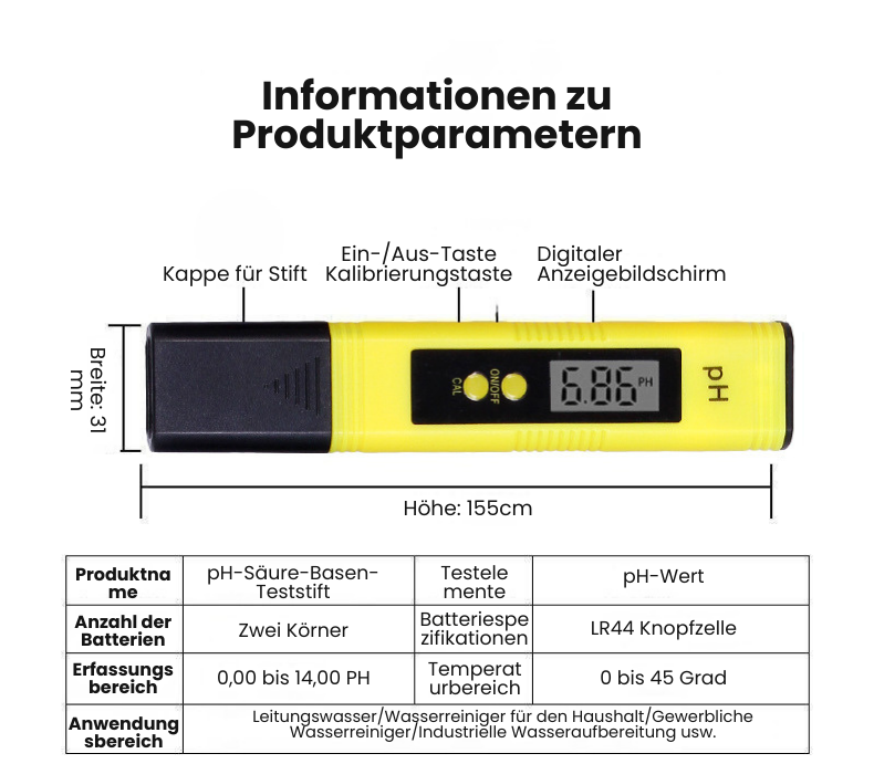 AEXZR® Tragbarer pH-Tester