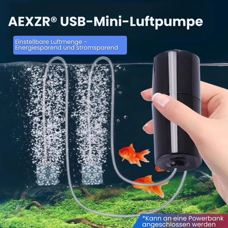 AEXZR® USB-Mini Aquarium Luftpumpe – extrem leise und tragbar