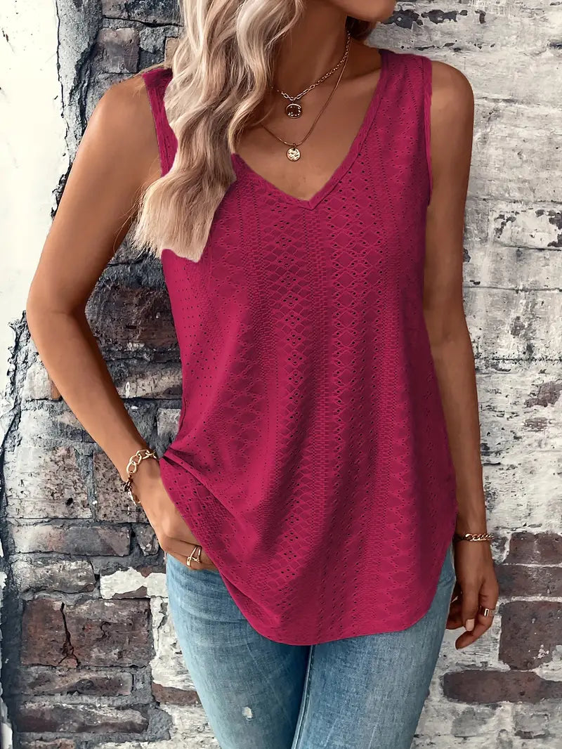 Sfrcord® Eyelet Solid Tank Top